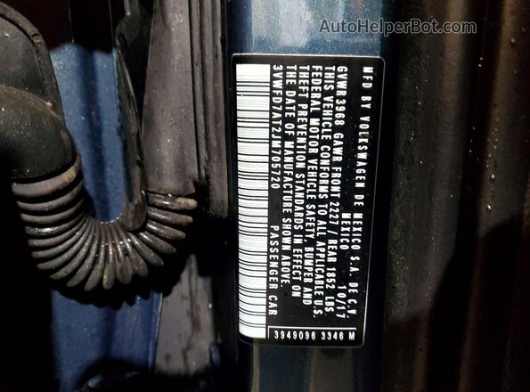 3VWFD7AT2JM705720 2018 VOLKSWAGEN BEETLE Синий Вид подкапотного пространства