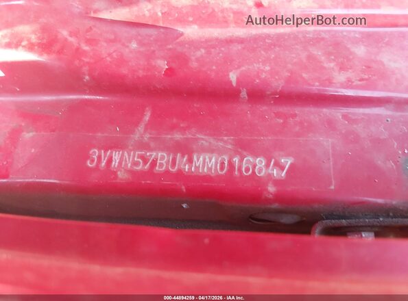 3VWN57BU4MM016847 2021 VOLKSWAGEN JETTA Red ძრავის განყოფილების ხედი