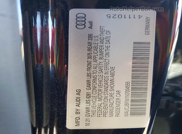 WAUCJBFW1N7004555 2022 AUDI E-TRON Black Widok naklejki z numerem VIN