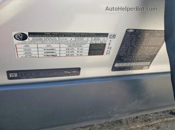 SALGS2SV6KA516947 2019 LAND ROVER RANGE ROVER Серебряный Панорамный вид салона 360°