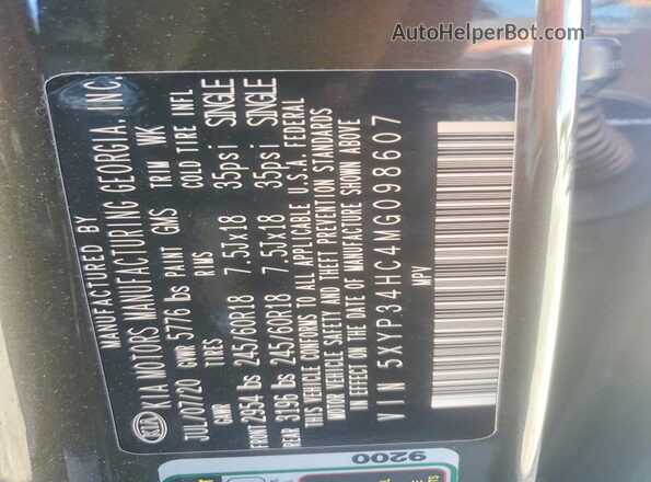 5XYP34HC4MG098607 2021 KIA TELLURIDE Black 360 interior view