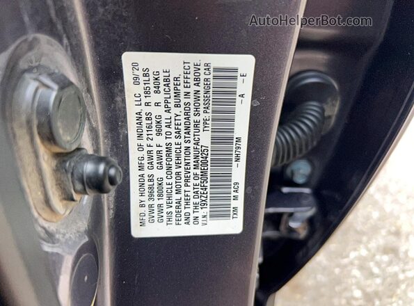 19XZE4F50ME004257 2021 HONDA INSIGHT Серый Вид задней части салона