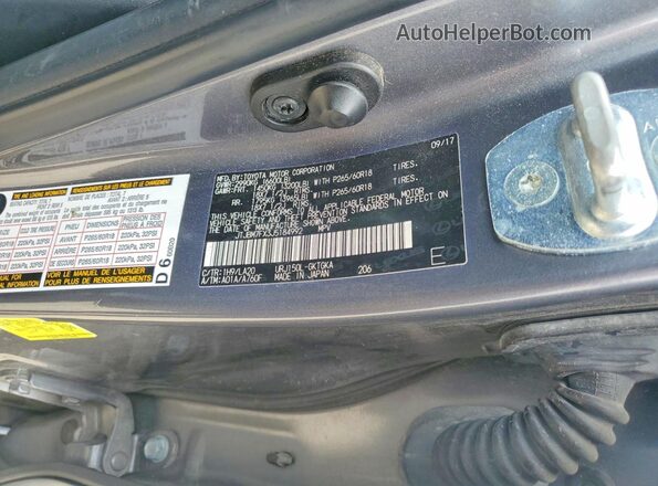 JTJBM7FX3J5184992 2018 LEXUS GX Gray Widok wnętrza 360 stopni