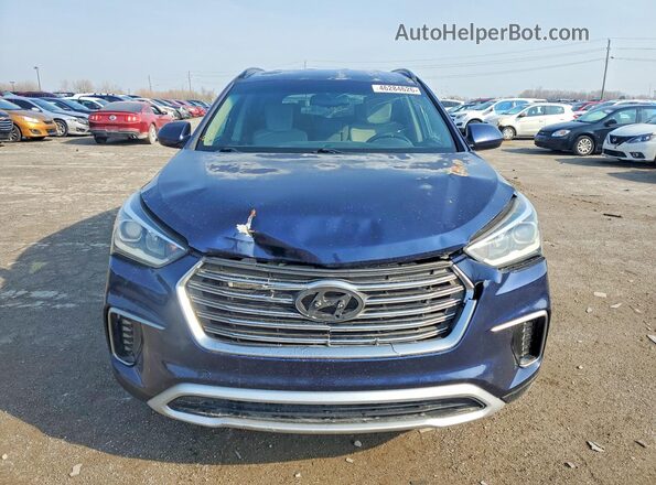 KM8SM4HF2HU222827 2017 HYUNDAI SANTA Blue Widok z tyłu