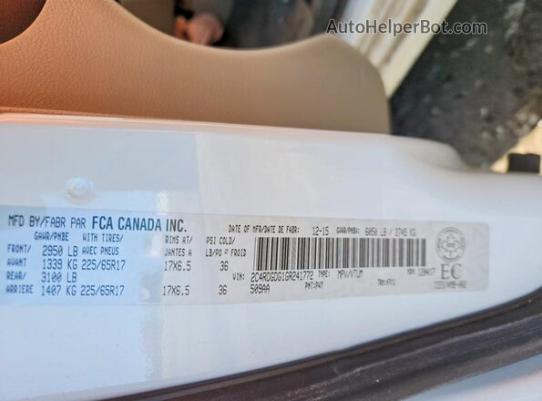 2C4RDGDG1GR241772 2016 DODGE CARAVAN White 