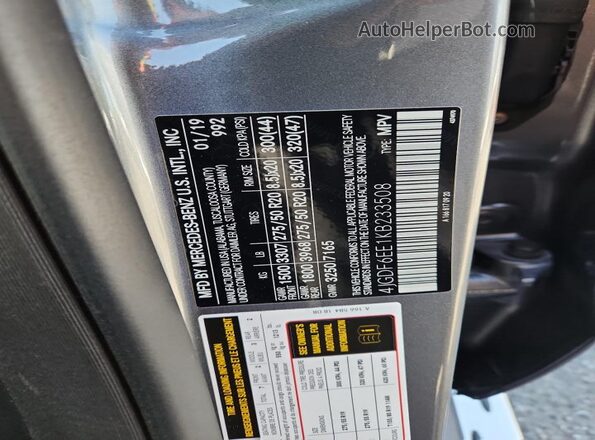 4JGDF6EE1KB233508 2019 MERCEDES-BENZ GLS Gray Widok komory silnika