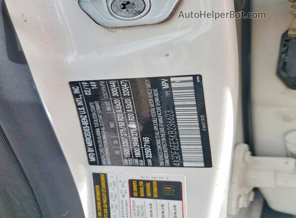 4JGDF6EE5KB236623 2019 MERCEDES-BENZ GLS Белый Вид наклейки с VIN-кодом