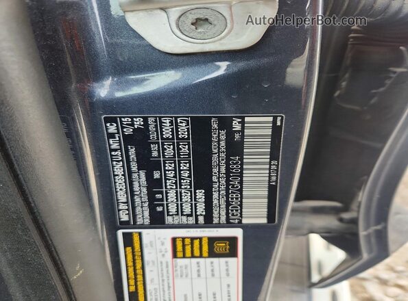 4JGED6EB7GA016834 2016 MERCEDES-BENZ GLE Серый Панорамный вид салона 360°