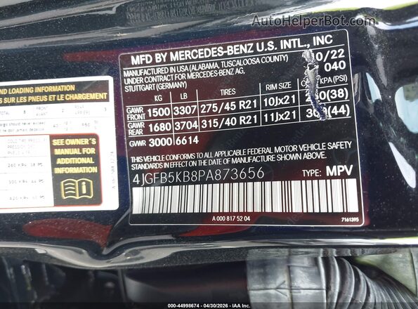 4JGFB5KB8PA873656 2023 MERCEDES-BENZ GLE 450 Black Vista del compartimento del motor