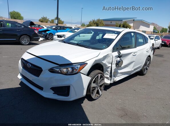 4S3GTAM61K3746503 2019 SUBARU IMPREZA White წინა მარცხენა ხედი სამი მეოთხედიდან