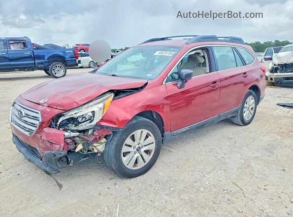 4S4BSAAC8H3355179 2017 SUBARU OUTBACK Красный Передняя левая четверть
