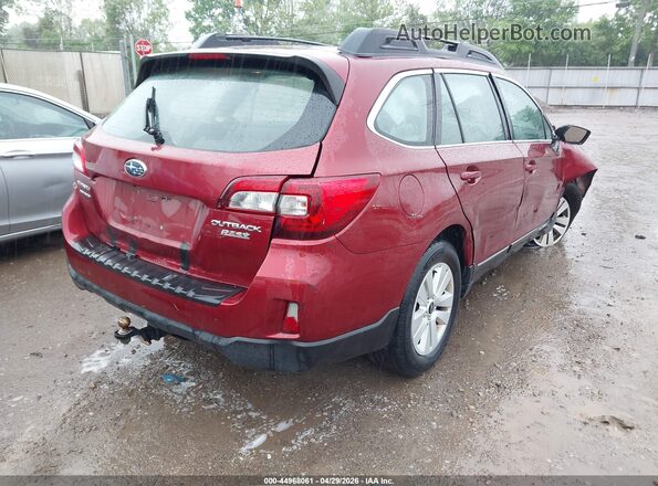4S4BSAAC8H3440796 2017 SUBARU OUTBACK Красный Задняя правая четверть