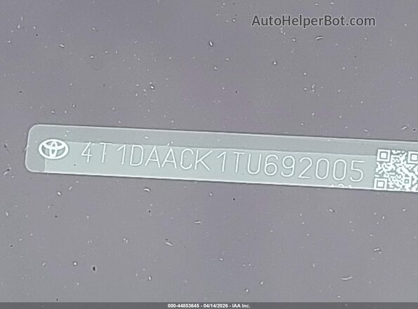4T1DAACK1TU692005 2026 TOYOTA CAMRY Черный 