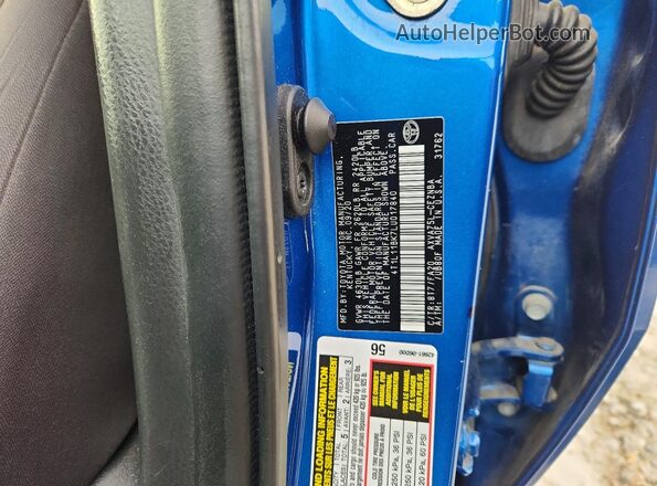 4T1L11BK7LU017840 2020 TOYOTA LE Blue Vista del compartimento del motor