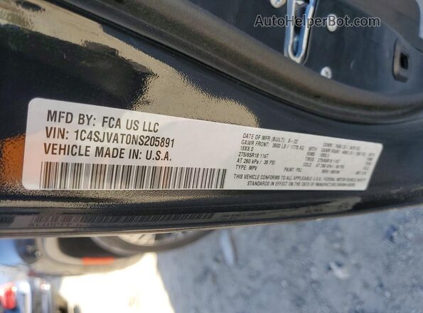 1C4SJVAT0NS205891 2022 JEEP WAGONEER Black Widok wnętrza 360 stopni