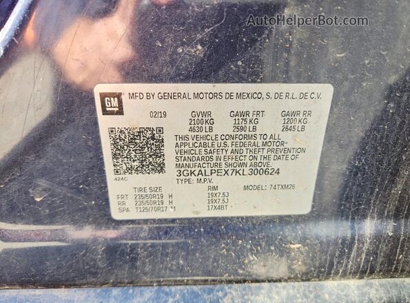 3GKALPEX7KL300624 2019 GMC TERRAIN Синий 