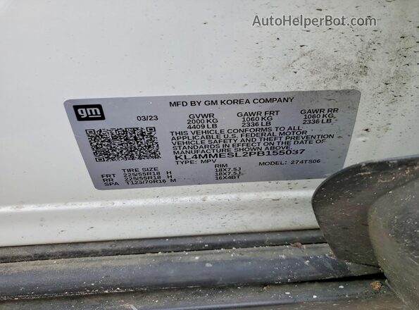KL4MMESL2PB155037 2023 BUICK ENCORE Cream VIN sticker view