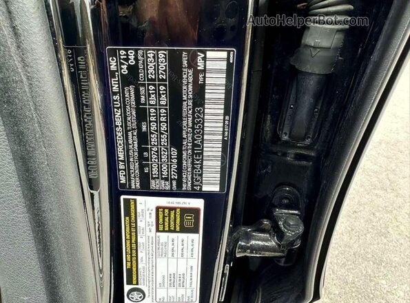 4JGFB4KE1LA035323 2020 MERCEDES-BENZ GLE Черный Вид задней части салона