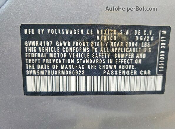 3VW5M7BU8RM090623 2024 VOLKSWAGEN JETTA Серебряный Вид наклейки с VIN-кодом