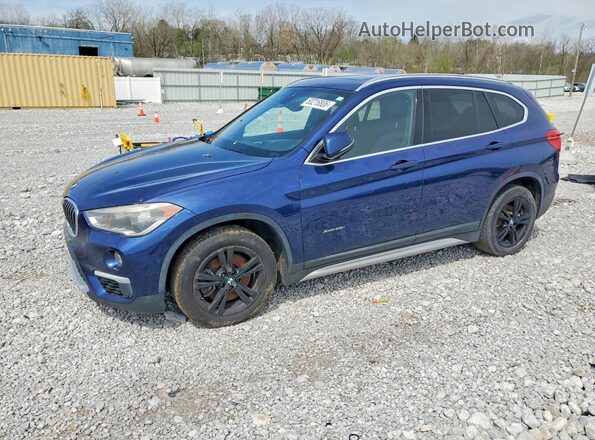 WBXHT3C36G5F63784 2016 BMW X1 Синий Задняя левая четверть