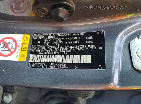 2T2ZZMCA6HC078823 2017 LEXUS RX 350 Серый Панорамный вид салона 360°