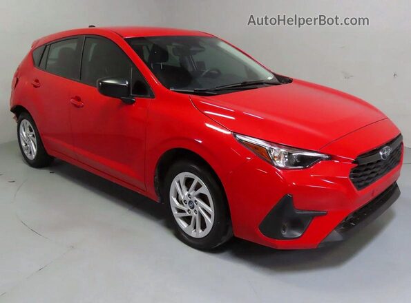 JF1GUABC7S8214221 2025 SUBARU IMPREZA Red წინა მარცხენა ხედი სამი მეოთხედიდან