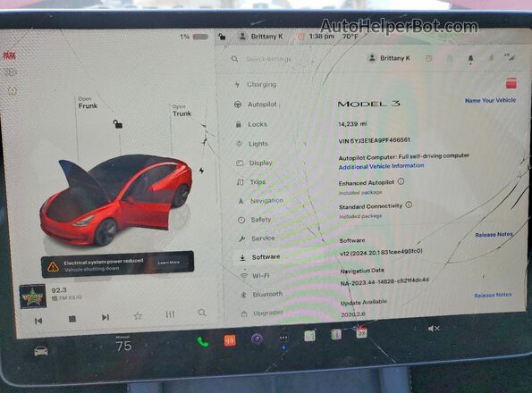 5YJ3E1EA9PF466561 2023 TESLA MODEL 3 Красный Вид задних сидений
