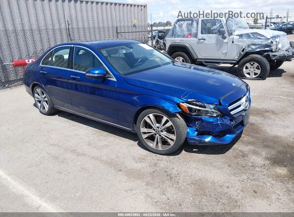 55SWF4JB3JU266078 2018 MERCEDES-BENZ C-CLASS Blue Front right