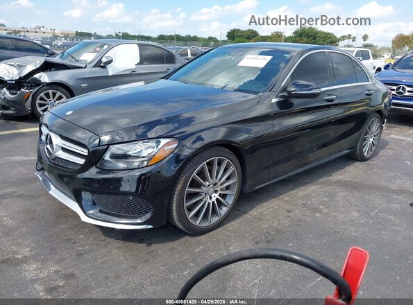 55SWF4JB4GU153751 2016 MERCEDES-BENZ C-CLASS Black Առջևի ձախ երեք քառորդ տեսարան