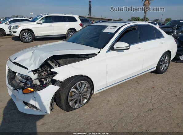 55SWF4JB7JU242186 2018 MERCEDES-BENZ C-CLASS White წინა მარცხენა ხედი სამი მეოთხედიდან