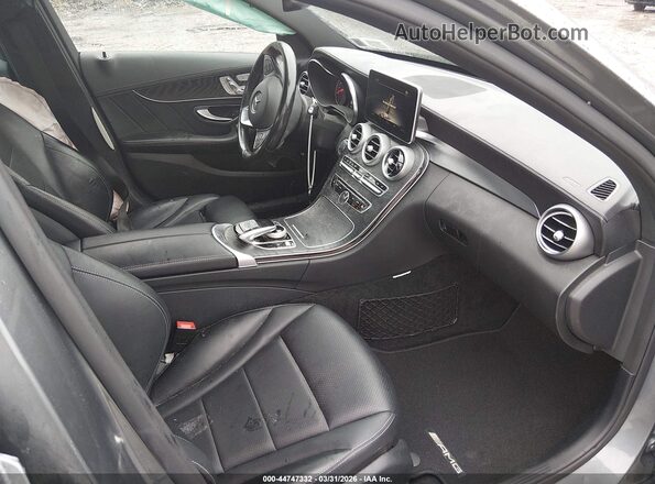 55SWF4KB1HU213856 2017 MERCEDES-BENZ C-CLASS Серый Вид салона спереди