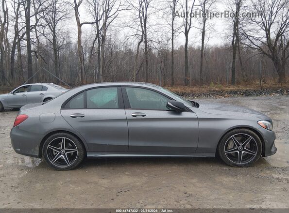 55SWF4KB1HU213856 2017 MERCEDES-BENZ C-CLASS Серый Вид задней части салона