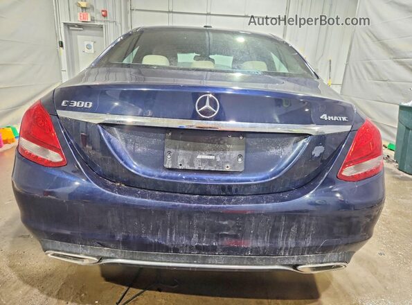 55SWF4KB2JU252364 2018 MERCEDES-BENZ C Blue Вид ззаду