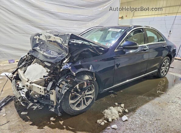 55SWF4KB2JU252364 2018 MERCEDES-BENZ C Blue Передня ліва чверть
