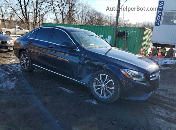 55SWF4KB4GU118044 2016 MERCEDES-BENZ C Blue Delantero derecho