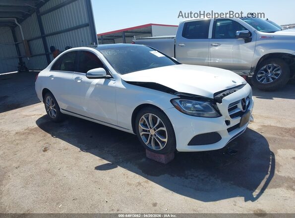 55SWF4KB4HU202575 2017 MERCEDES-BENZ C-CLASS White Przód prawy