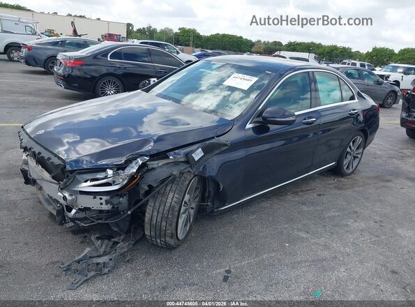 55SWF4KB4JU279274 2018 MERCEDES-BENZ C-CLASS Dark Blue Առջևի ձախ երեք քառորդ տեսարան