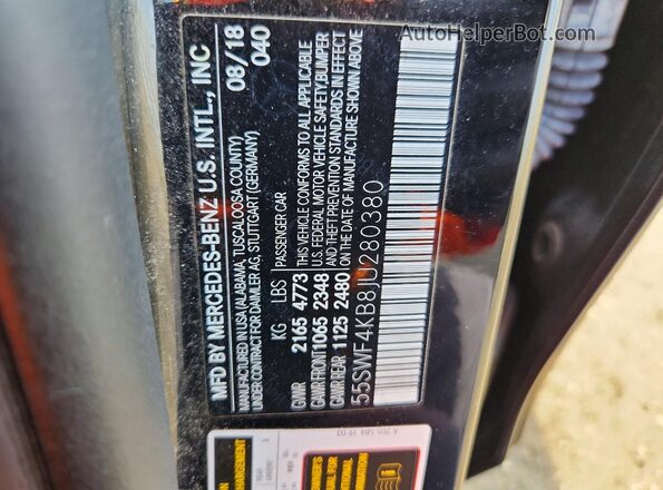 55SWF4KB8JU280380 2018 MERCEDES-BENZ C Black Engine compartment view