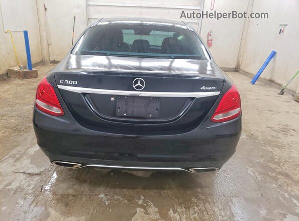 55SWF4KB9GU142582 2016 MERCEDES-BENZ C Black Вид ззаду