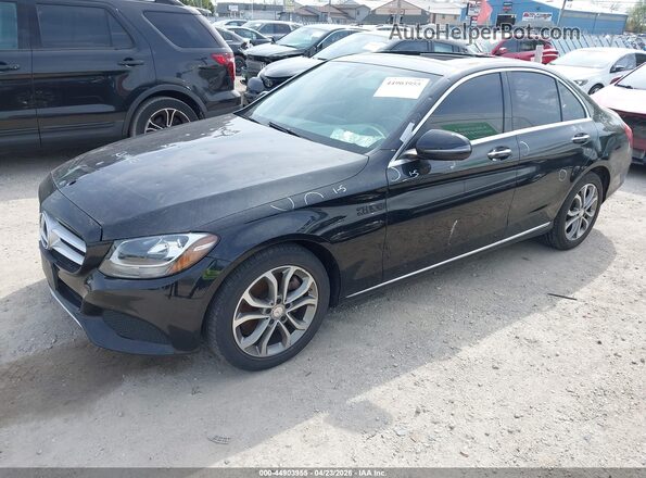 55SWF4KBXGU168432 2016 MERCEDES-BENZ C-CLASS Черный Передняя левая четверть