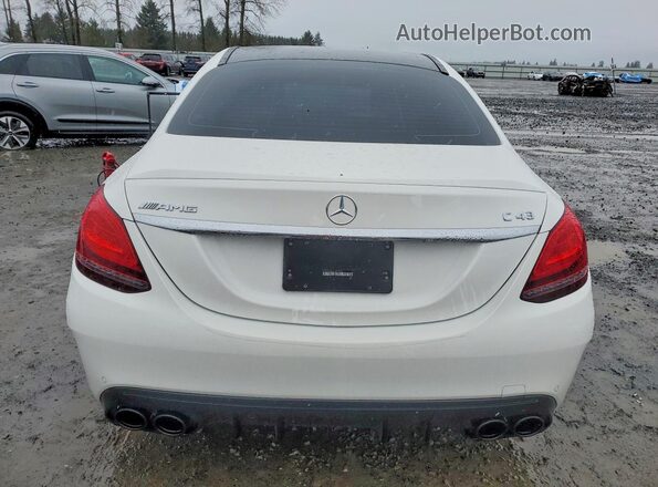 55SWF6EB0KU308276 2019 MERCEDES-BENZ C White Rear view