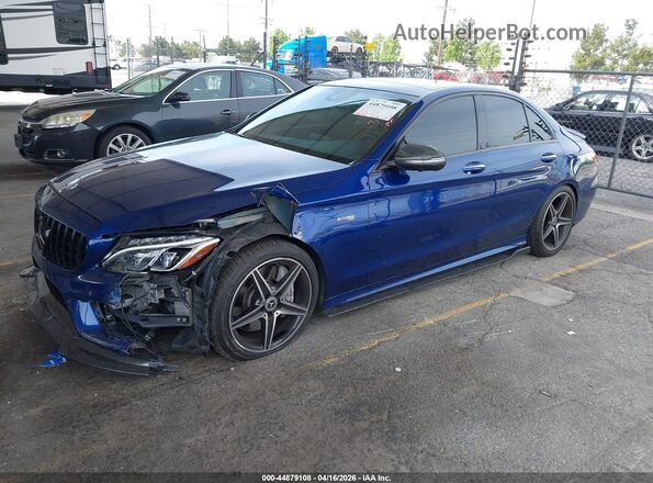 55SWF6EB2JU264571 2018 MERCEDES-BENZ AMG C 43 Blue წინა მარცხენა ხედი სამი მეოთხედიდან