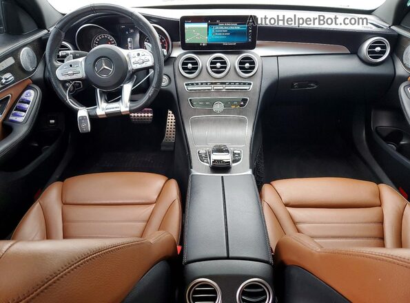 55SWF6EB3KU300799 2019 MERCEDES-BENZ C White Dashboard view