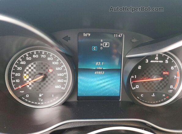 55SWF6EB3KU300799 2019 MERCEDES-BENZ C White Instrument cluster view