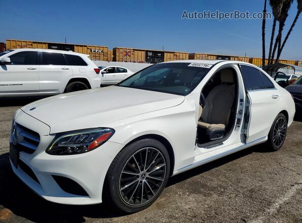 55SWF8DB8KU296892 2019 MERCEDES-BENZ C White წინა მარცხენა ხედი სამი მეოთხედიდან
