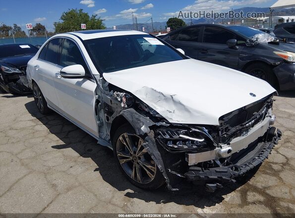 55SWF8DB8KU316316 2019 MERCEDES-BENZ C-CLASS White Przód prawy