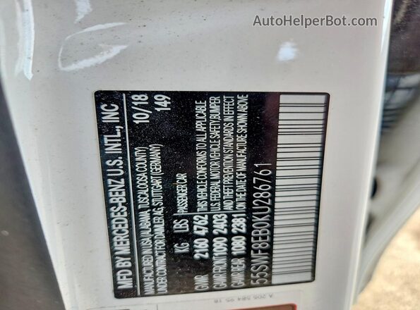 55SWF8EB0KU286761 2019 MERCEDES-BENZ C White Widok komory silnika
