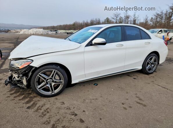 55SWF8EB1LU332728 2020 MERCEDES-BENZ C White წინა მარცხენა ხედი სამი მეოთხედიდან