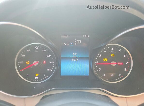55SWF8EB8KU299922 2019 MERCEDES-BENZ C Серый Вид щитка приборов
