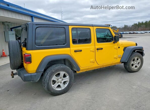 1C4HJXDN4JW318975 2018 JEEP WRANGLER Желтый Передняя правая четверть